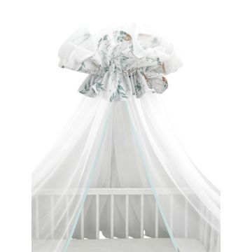 Baldachin, MimiNu, Din tull, Mare, Cu funda din bumbac, Dimensiune 400x170 cm, Materiale certificate Oeko Tex Standard 100, Lulu Natural