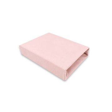 Cearceaf cu elastic, MimiNu, Pentru patut leagan sau patut co-sleeper, Dimensiune 90x40 cm, Din bumbac certificat Oeko Tex Standard 100, Colectia Royal, Powder Pink