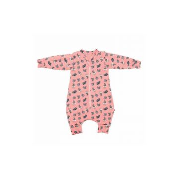 Kidsdecor - Sac de dormit cu picioruse si maneci Bunny Pink - 100 cm, 3 Tog - Iarna