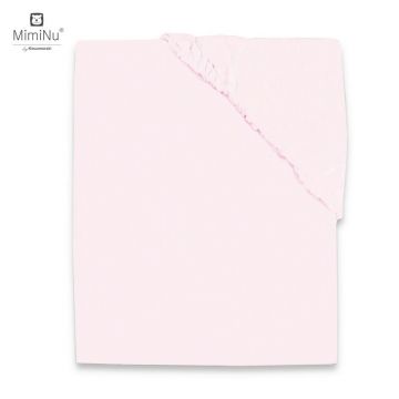 Cearceaf cu elastic, MimiNu, Jerse, Pentru patut 120X60 cm, Material certificat Oeko Tex Standard 100, Light Pink