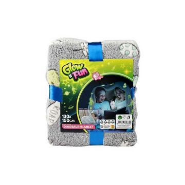 Toi-toys - Paturica cu dinozauri fosforescenti, 130x150 cm TT35562A