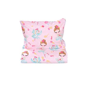 Confort family - Lenjerie patut 120x60 cm, 3 piese bumbac 100% model Balerine si lebede