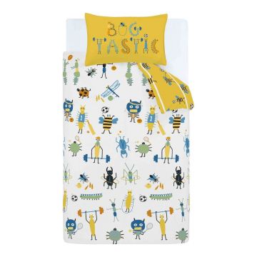 Lenjerie pentru pat de o persoană pentru copii 135x200 cm Bug Tastic - Catherine Lansfield
