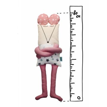 Papusa perna hand made pentru copii Soricelul Tik 80 cm
