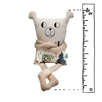 Papusa perna hand made pentru copii Ursuletul Nor 80 cm