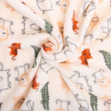 Paturica din fleece pentru bebelusi model safari