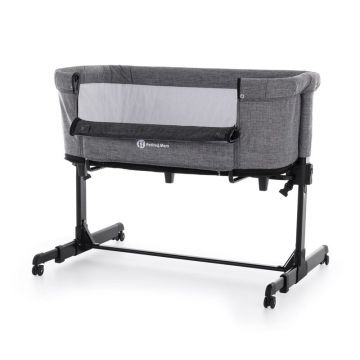 Patut co-sleeper Nextie 3 in 1 PetiteMars cu setare unghiulara tranformabil in tarc de joaca gri