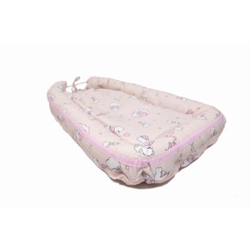 Baby Nest Ursuletul Martinica roz culcus bebelus pentru dormit reversibil multifunctional 100 x 60 cm