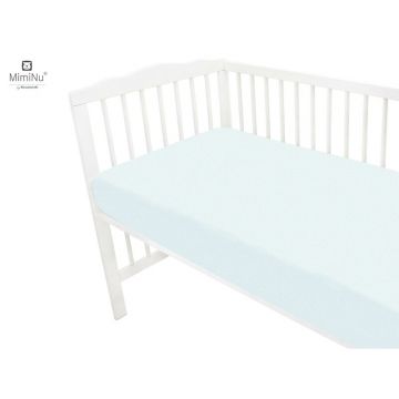 Cearceaf cu elastic MimiNu pentru patut 120X60 cm Light Blue