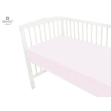 Cearceaf cu elastic MimiNu pentru patut 120X60 cm Pink