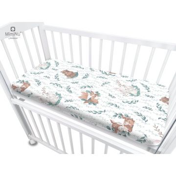 Cearceaf cu elastic MimiNu pentru patut co-sleeper 83 x 50 cm Lulu Natural