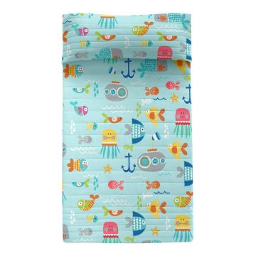 Cuvertură pentru copii din bumbac 260x180 cm Sea life – Moshi Moshi