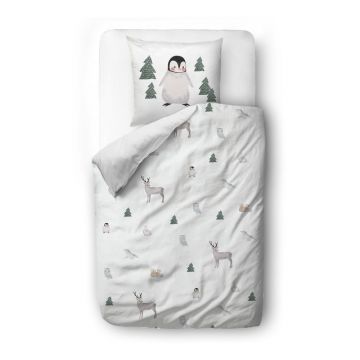 Lenjerie de pat pentru copii din bumbac satinat 135x200 cm Polar Animals - Butter Kings