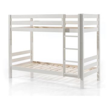 Pat pentru copii alb supraetajat 90x200 cm Pino – Vipack