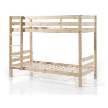 Pat pentru copii în culoare naturală supraetajat 90x200 cm Pino – Vipack