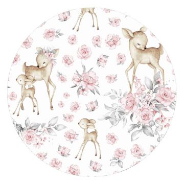 Paturica de infasat multifunctionala MimiNu cu volanase 75x75 cm Sweet Deer PinkPink