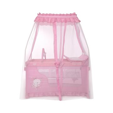 Patut pliabil stil baldachin Magic Sleep cu accesorii Mellow Rose Ballerina Bear