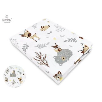 Set pentru bebelusi 6+1 piese MimiNu 120x60 cm Forest Friends Beige