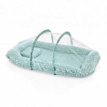 Saltea reductor/ BabyNest BabyJem cu pernuta si plasa insecte Sleep Safe (Culoare: Roz)