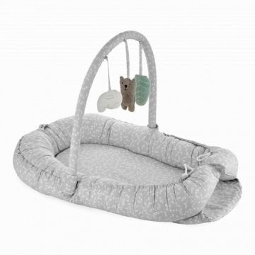 Salteluta BabyNest cu bara jucarii Between parents (Culoare: Gri)