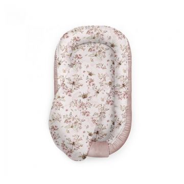 Babysteps - Suport de dormit Babynest Premium Bumbac si Catifea Cherry Soft Pink by . 70x35 cm