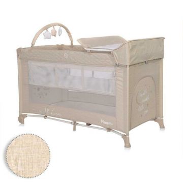 Patut pliabil Noemi Plus, 2 nivele cu accesorii, Fog Beige Star