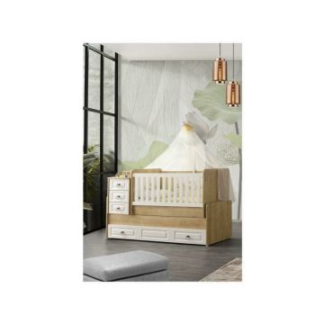 Patut transformabil MyKids Esla Natur Alb 180x80