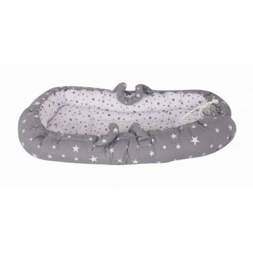 SeviBebe - Suport de dormit Nest , Stars, 75x42 cm, Gri