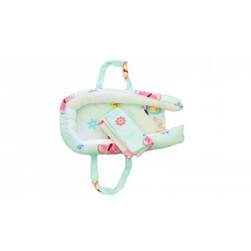 Baby Nest Somnart: Cosulet bebelusi + Salteluta 42x84x2 cm + Paturica 70x70 cm model Fluturi