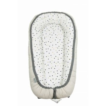 Tiny star - Babynest Confetti & Beige, cuib pentru bebelusi, ajustabil, portabil, reductor patut