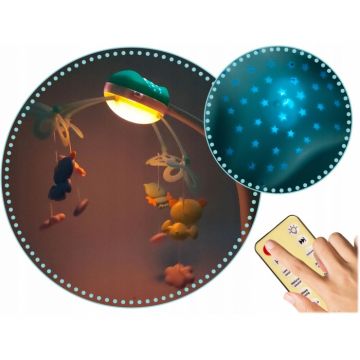 Carusel muzical pentru patut cu proiector si sunete Ricokids RK-813 albastru