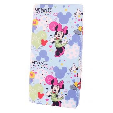 Cearceaf Prichindel, patut 120x60 cm, albastru, Minnie si Mickey