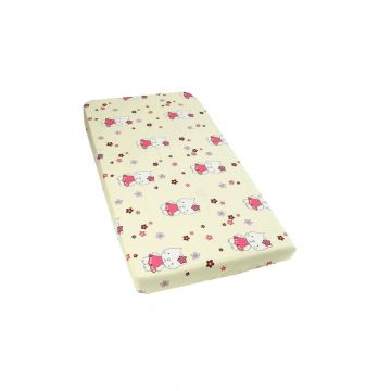 Cearceaf Prichindel, patut 120x60 cm, Kitty galben