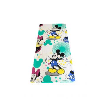 Cearceaf Prichindel, patut 120x60 cm, Minnie si Mickey, crem