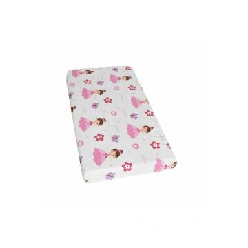 Cearceaf Prichindel, patut 120x60 cm, Printesa cu fluture