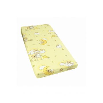 Cearceaf Prichindel, patut 120x60 cm, ursuletul somnoros, galben