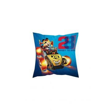 Fata perna, Mickey, Ready to ride, albastra, 40x40cm