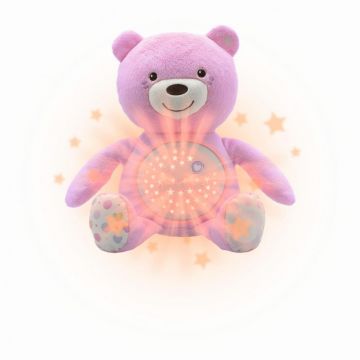 Jucarie cu proiectie Chicco Ursuletul bebelus roz 0luni+