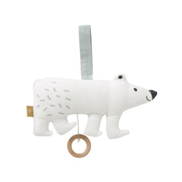 Jucarie muzicala din bumbac organic Polar Bear