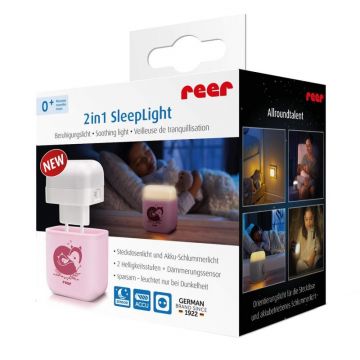 Lampa de veghe 2 in 1 cu led Reer roz