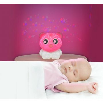 Lampa de veghe si proiector Playgro cu 30 de minute de proiectii portabila pink white