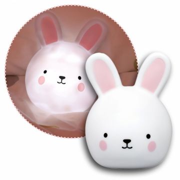 Lampa de veghe si veioza cu touch 2in1 prindere perete cu led lumina reglabila si oprire cronometrata forma iepuras Lumilu Touch Light Bunny