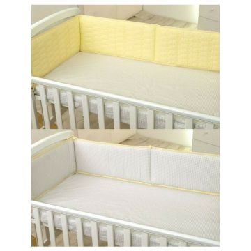AMY - Aparatoare laterala pat Reversibila, 360 cm, 120x60 cm, Galben/Gri