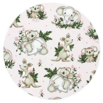 Aparatoare pentru patut MimiNu 120x60 cm Design Baby Animals Natural