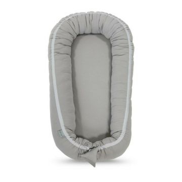 Babynest pentru copii, 80 x 50 cm, ajustabil, portabil, reductor patut, Tiny Star, Smoky