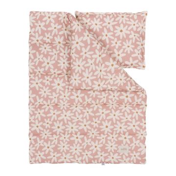 Lenjerie de pat pentru copii din bumbac pentru pat de o persoană 140x200 cm Blush Daisies – Malomi Kids