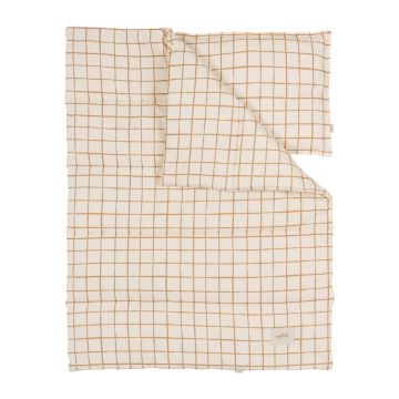 Lenjerie de pat pentru copii din bumbac pentru pat de o persoană 140x200 cm Camel Check – Malomi Kids