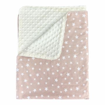 Paturica bebe dubla bumbac mincky pufos 75x95 cm Stelute pe Bej