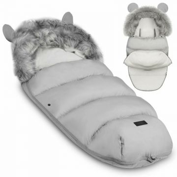 Sac de dormit 4in1, Orificii pentru carucior, sanie, 95 cm x 48 cm, Ricokids, Elmi, Light Grey