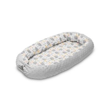 Sensillo - Suport de dormit Cosulet cuib Minky , Arici, din Bumbac, 70x30 cm, Gri